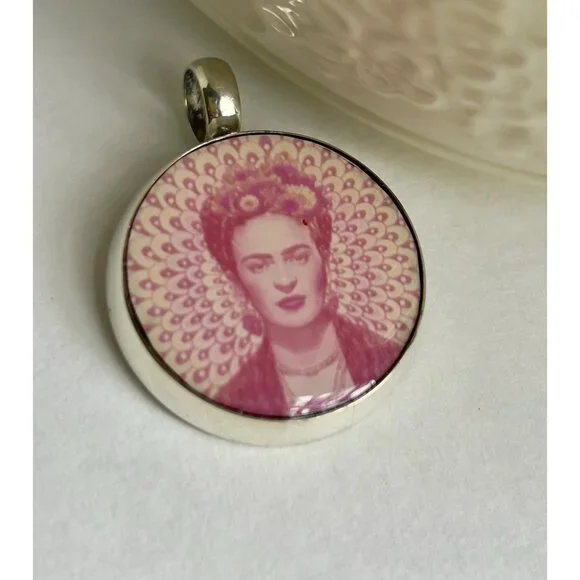 Sterling Silver Frida Kahlo Artisan Pendant - Picture 13 of 16